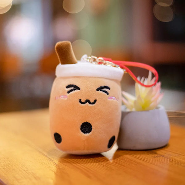 10 cm Söt Bubble Tea Nyckelring Mjuk plysch hänge fylld Boba Doll Kawaii Ryggsäck Väska Dekor Födelsedagspresenter till flickor Pojkar 10cm brown miyan
