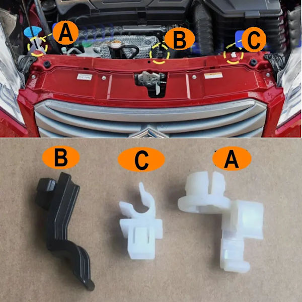 Applicera på Suzuki S-Cross huvförstärkningsklämma Vitara kåpförstärkningsspänne huvförstärkningsklämma sätesplastklämmstöd  72313-66M00-000 A