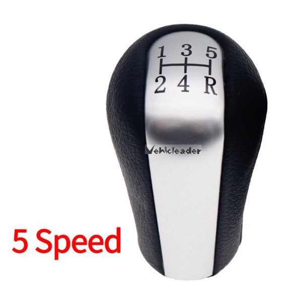 5/6-växlad MT bilväxelspak PU-läder för Toyota Corolla Verso RAV4 Yaris AYGO Växelspaksspak Stick-5-växlad matt silver 5 Speed Matte Silver