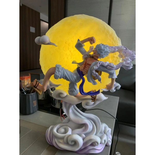 One Piece Anime Figur Moon Fairy Nika Monkey D Luffy Action Figur Staty Modell Dock Collection Julleksaker Present 29cm 34cm voice-activated no box