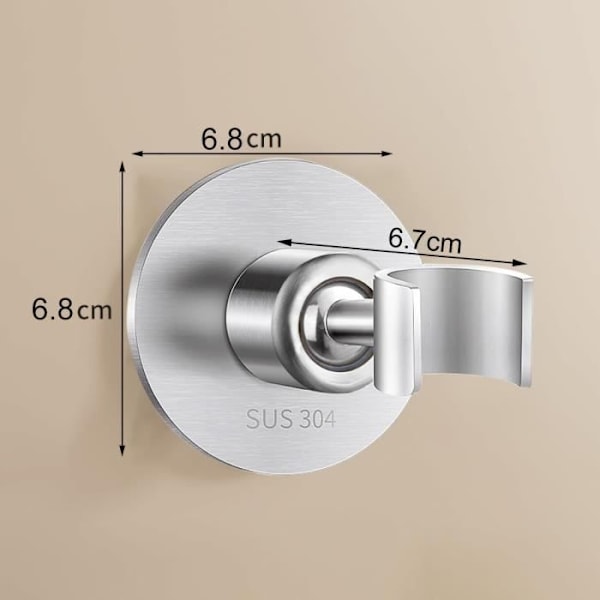 Brusehovedholder uden boring, Universal rustfri stål brusehovedholder 360° justerbar brusehovedmontering