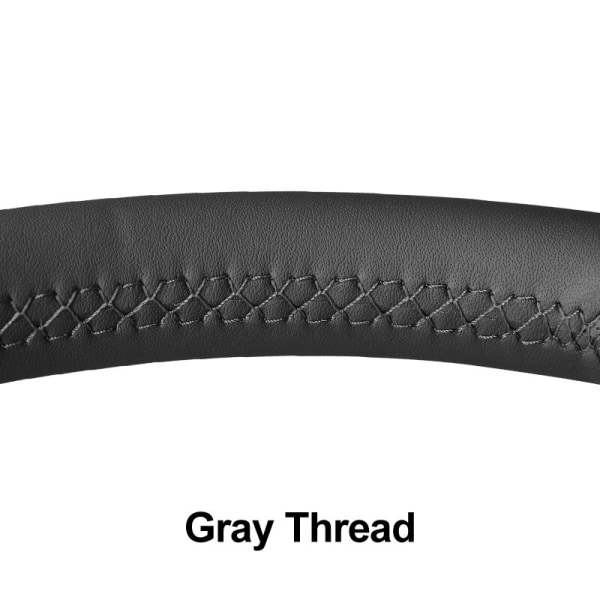 (Grå tråd)Handsömnad Svart PU rattkåpor i konstläder för Volkswagen VW Golf 4 IV Passat B5 Passat Variant Sharan Bora Gray Thread