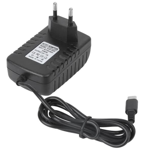 LAG Sort Plastik Strømadapter Oplader 5V 3A Type-C + Indikatorlampe EU Stik 100‑240V
