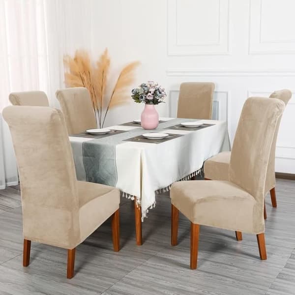(Beige) Stolebetræk - YYV - XL - Elastisk - Vaskbart - Beige - Sæt med 2 Beige