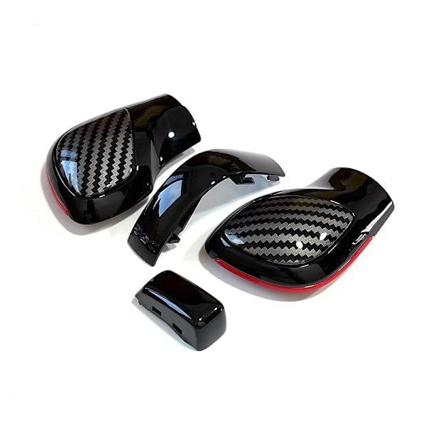 För VW Golf 6 7 R GTI Passat B7 B8 CC R20 Jetta MK6 GLIBsvart bakfärg Med kolfiberväxelknopp Gear Cover DSG Logo-Röd-2 Red-2