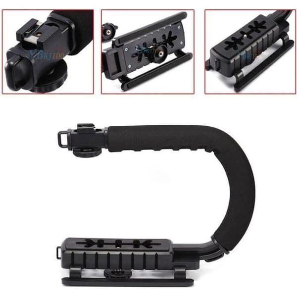 C-formet videostabilisator håndtagsbeslag til SLR DV-kamera - Super Grip - Sort