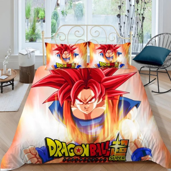 Dragon Ball Z Cover SET Anime Figur Son Goku Printed Sängkläder Säng Spead Barn Sovrum Säng Cover Sängkläder Set 8 EU 200x200cm 3pcs