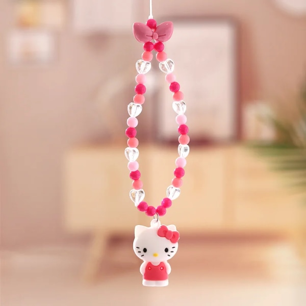 Ny Kawaii Sanrio Cinnamoroll Kuromi My Melody Mobiltelefon Charm Chain Tecknad Anime Hänge Smycken Leksaker för flickor Presenter 16