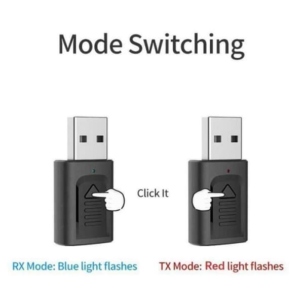USB Bluetooth V5.0 Mini Adapter 4 i 1 Trådlös Dongel för PC