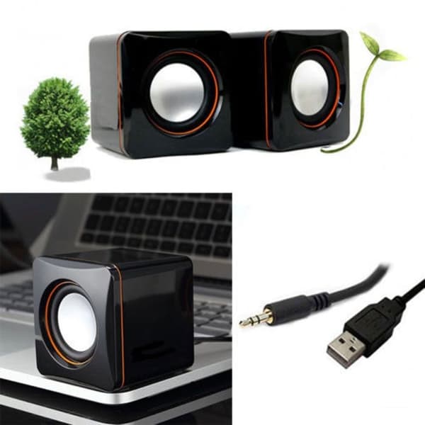 101 USB Kablet Computerhøjttaler med 3,5 mm Stereo Jack til Desktop og Laptop