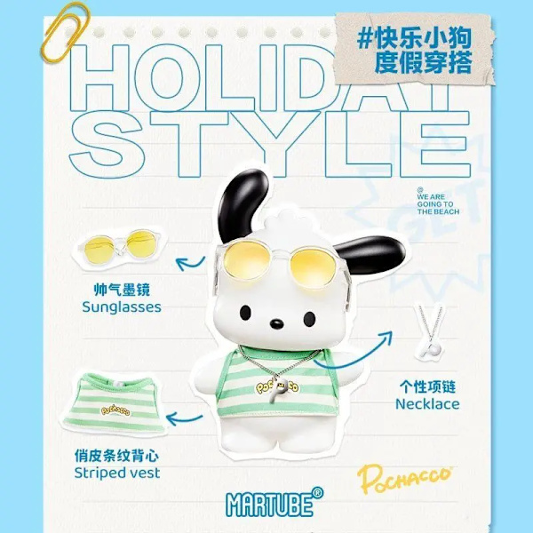 Kawaii Sanrio Pochacco Bluetooth högtalare Tecknad surfbräda Fjärrkontroll Tjej Trådlös Bärbar Söt Högtalare Födelsedagspresent Pochacco