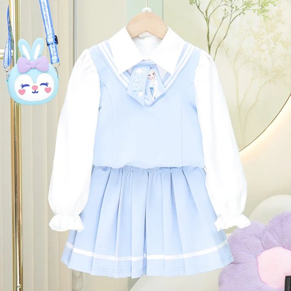 Anime Sanrios My Melody Kuromi Kawaii Autumn Winter Girl Tredelad Barnkostym Jk Plisserad kjol Skjorta Jacket Set Toddler Princess 2PCS 16 140cm