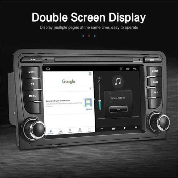 7\" Touchscreen 2 Din Android 13 Bilradio 2G+64G Bluetooth WIFI GPS Navigation CarPlay och Android Auto för Audi A3 S3 RS3 +