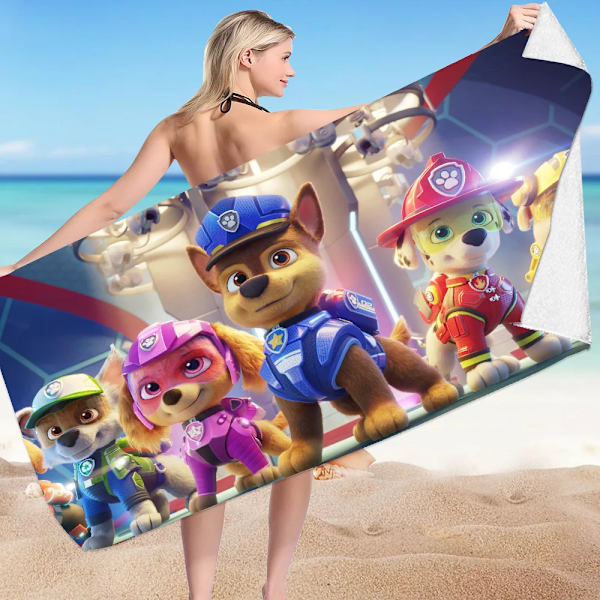 Anime Paw Patrol Strandhandduk Tecknad Chase Sommarhanddukar Badrum Badhandduk Simma Julhanddukar Resor Strandhandduk Snabbtork STJ-24-7 70x150 Fine fibres