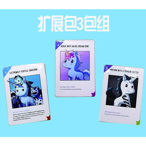 Ny andra upplagan Unicorns Core Board Game Card And Dragons NSFW Rainbow Uncut Legend Expansion Pack 3Pc Booster pack