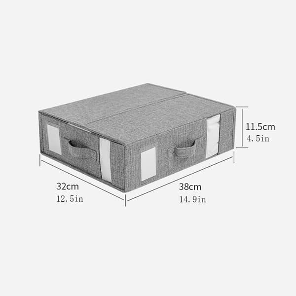 (Grå) 2-delat set, förvaringslåda för papper, non-woven tyg, lättviktig, praktisk, för sovrum, grå Gray