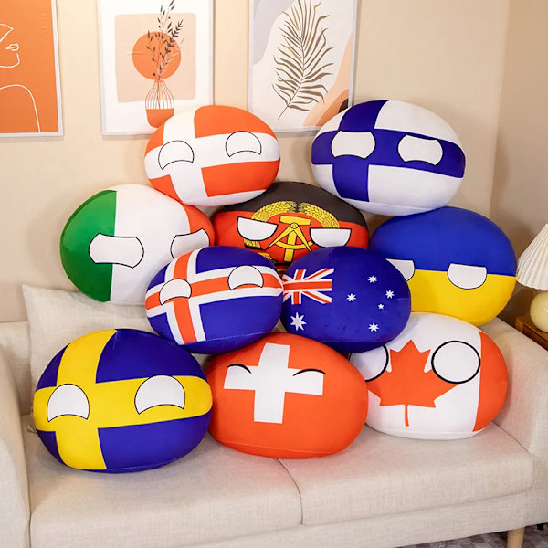 10cm Country Ball Plyschleksaker Polandball hänge Countryball Country Balls of Chile Mexiko Spanien Nederländerna USSR USA RYSSLAND UK 10cm Brazil