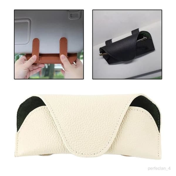 (Hvit) Solskjermorganisator - Bil - Hvit - PU-Lær - 18 cm x 9 cm - Multifunksjonell White