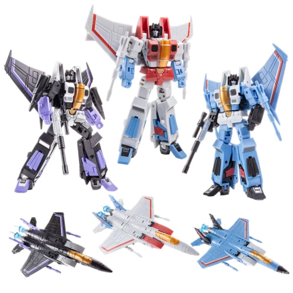 3st/ set Transformers Leksaker Fighter Squad Starscream Thundercracker Skywarp Actionfigur Deformation Robotleksak With Box