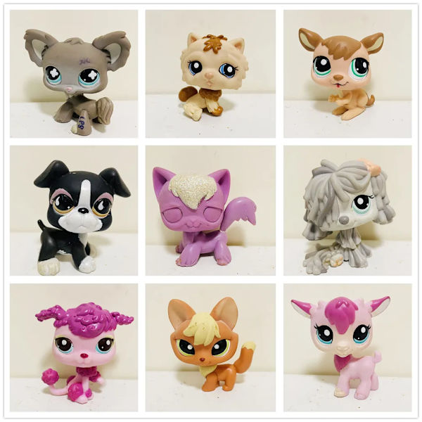 Original 5 cm Söta leksaker Grå räv hund katt orange sällsynt björn Lovely Pet djuraffär figur lpstoy minsta docka present tjej leksak 16