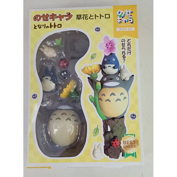 Miyazaki Hayao-serien Totoro Anime Figur Mini Staty Söta leksaker Rumsprydnader Kawaii Pvc Figurer Monterade leksakspresenter för barn A With Box