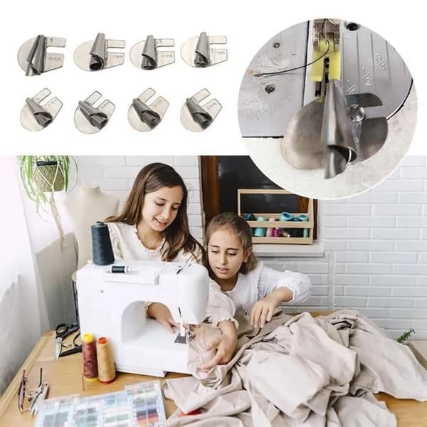 Universal Symaskinsfotsset, bred fåll, böjda fållfötter (3-10 mm)