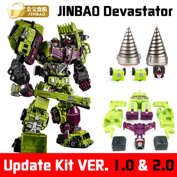 Jinbao Devastator Update Kit Parts Ver 2.0 G1 GT Transformation Action Figur Leksaksmästerverk Filmmodell Deformation Bilrobot green 1 with box