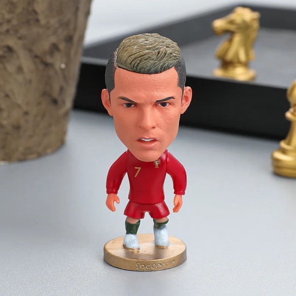 6,5 cm Fotbollsstjärna C.Ronaldo Figurmodell Bildekorationer PVC-samling Docka Fotbollsspelare Figurer Souvenirer Leksaker Presenter till fans Pique3