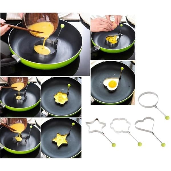Stekeform for egg - Rustfritt stål - 4 stk