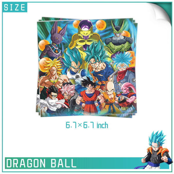 Dragon Ball Festdekorationer Barn Födelsedagstillbehör Serviser Papperskopp Tallrik Baby Shower Son Goku Folieballonger 50PCS-9