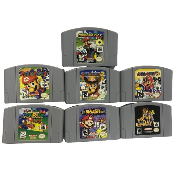 N64 Gaming Card Series 64 Bit Mary Rook Mario Kart Super smash party USA Version N64 Video Game Cartridge Card English Language Snowbord Kids 2