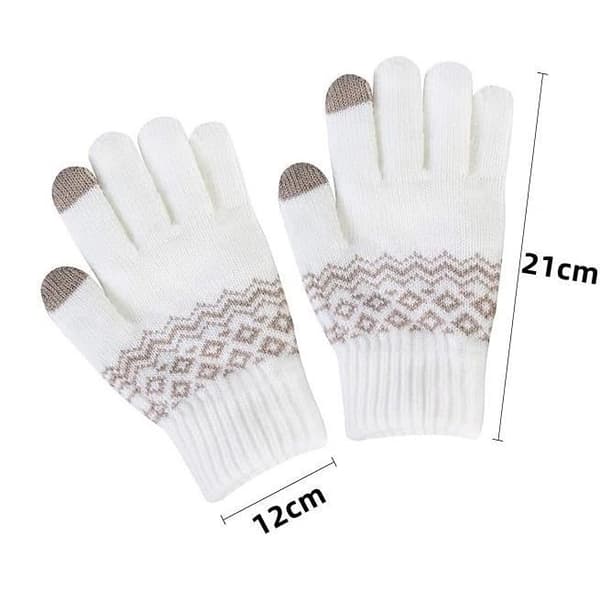Vinterhandsker - Kvinder - Strikkede - Touchscreen - Termisk Foring - 2 Par gray, white