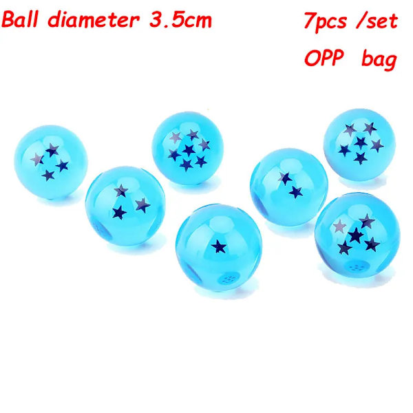7 st/ set Dragon Ball 7 stjärnor Kristallkula 2,7/3,5/CM Hartsfär Action Figur Modell Prydnad Barnleksaker för pojke Julklappar 7pcs opp bag 3.5cm