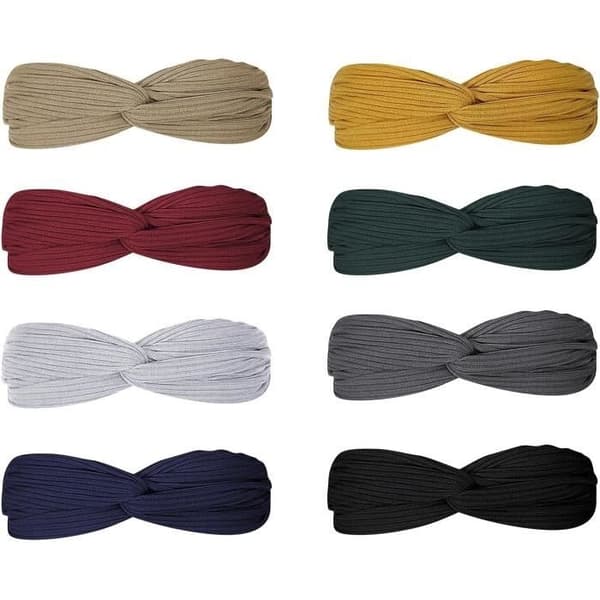 (Tilfældig farve) Hårbånd - Boho - 8 stk. - Elastisk - Skridsikker - Komfortabel Random Color