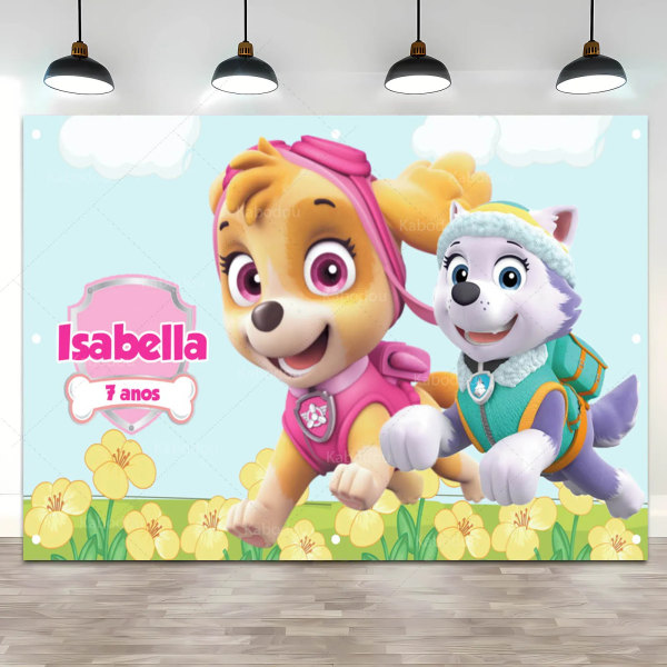 Anpassad Skye Everest Paw Patrol Bakgrund Flicka Barn Födelsedagsfest Bakgrund Fotografi Valp Hund Banner Inredning Fotostudio Paw Patrol 1 Vinyl 200x180cm