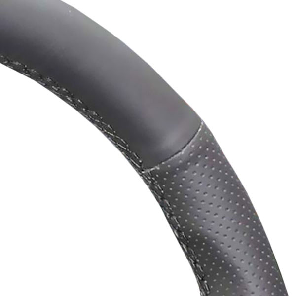 (Svart tråd - Hål)Yuji-Hong svart läder bilrattkåpor Case för Toyota Prado 2004-2006 Land Cruiser 2006 LC120 Carbon-fiver Läder Black thread - Holes