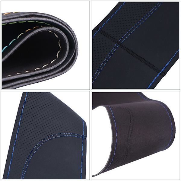 (Blå linje) Gör-det-själv cover Universal 38cm cover för ratt Andas och halkfri case Blue Line