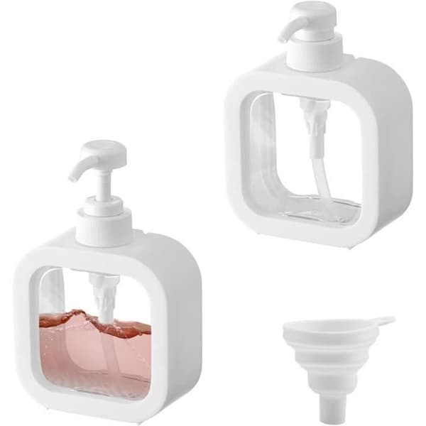 2 stk. Oppvaskmiddeldispenser Sjampo og dusjsåpedispenser Klar plastdispenserflaske