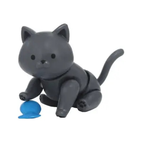6 cm ny Original docka 7 leder Kattdocka leksak Kan äta fisk katt Lovely Pet shop djur actionfigur små dockleksaker O