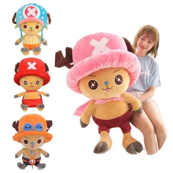 Original Full storlek Anime One Piece Plyschfigur Kawaii Luffy Chopper Plyschdocka Mjuk fylld leksak barn Födelsedagspresent Julklapp about 25cm Mei Li