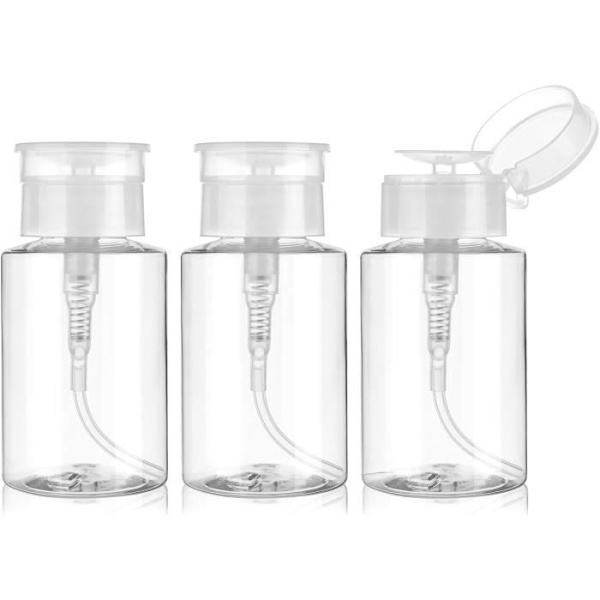 3-pack Tomma Pumpflaskor för Nagellacksremover - Tomma Flaskor - Återförslutningsbara Pumpflaskor, 150 ml