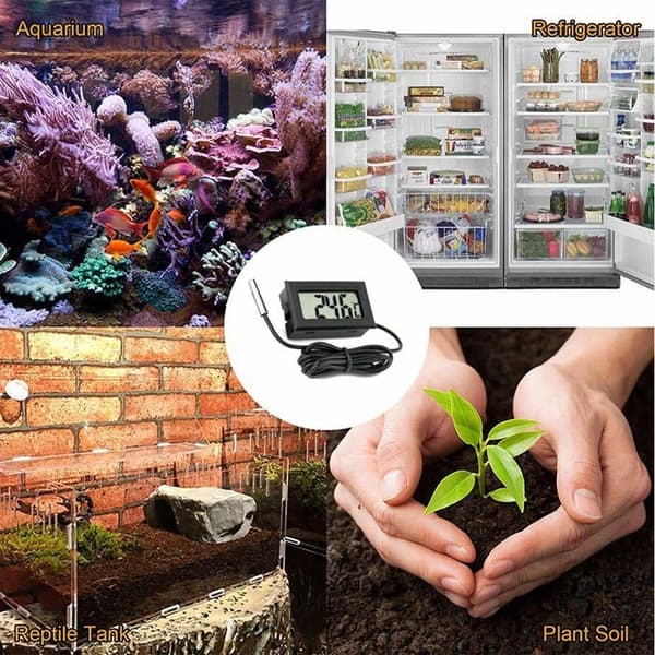 Digital LCD-termometer med extern sond för bil, kylskåp, frys, akvarium