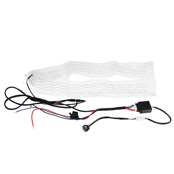 (Röd LED-omkopplare) Flockande tyg Bilrattvärmaresatser 6 växlar Rundströmbrytare Universal Bilvärmekuddar 60X9cm Red LED Switch