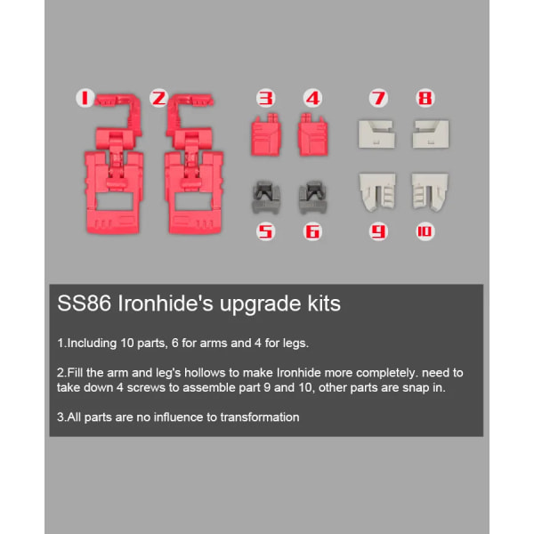 I lager GO BETTER Replenish Upgrade Kit Arm Leg Filler For SS86 Ironhide Upgrade Kit