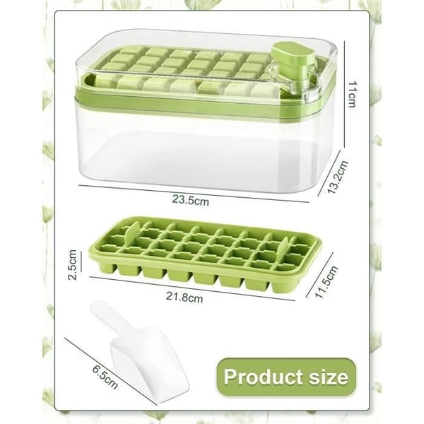 Isbitsform - Ej Specificerad - Modell Ej Specificerad - Silikon - 64 Fack - Lätt att Lösgöra Green
