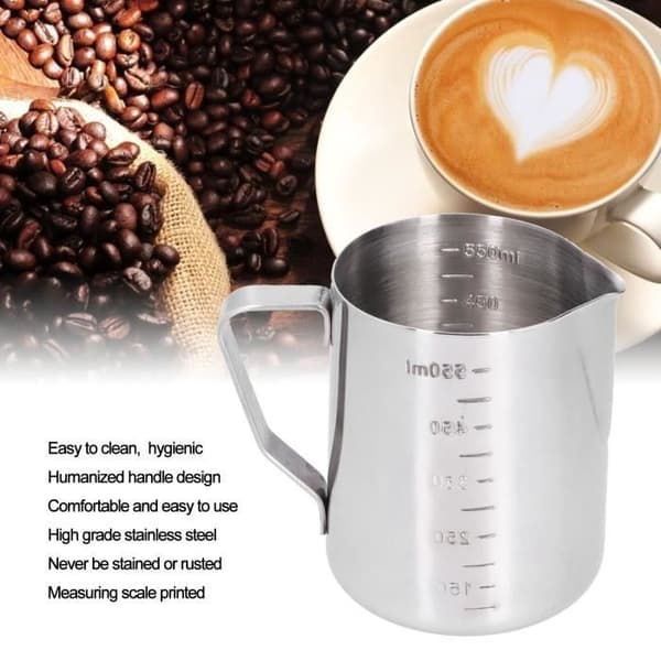 Mælkeskummer - FDIT - Kande i rustfrit stål - Måleskala - Kaffe/te-service - Elegant