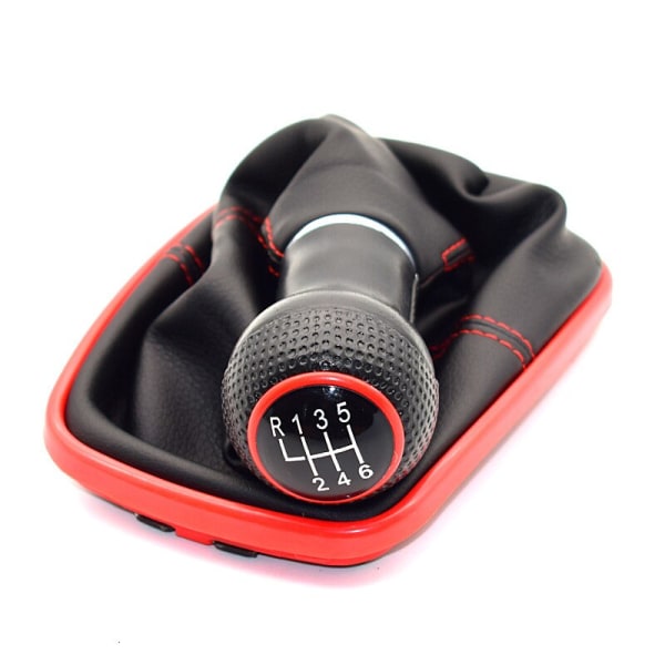 23mm för Volkswagen VW Golf 4 IV MK4 GTI R32 Bora Jetta 5-växlad svart ram Växelspaksknopp Spak Damask Boot 1999-2004-6 Speed 6 Speed