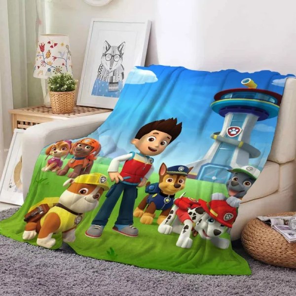 Barn Paw Patrol Flanellfilt Tecknad Dagisfilt Enstaka student sovsal Filt Cover Filt Barn Pojke Flicka JS-09 80x120cm