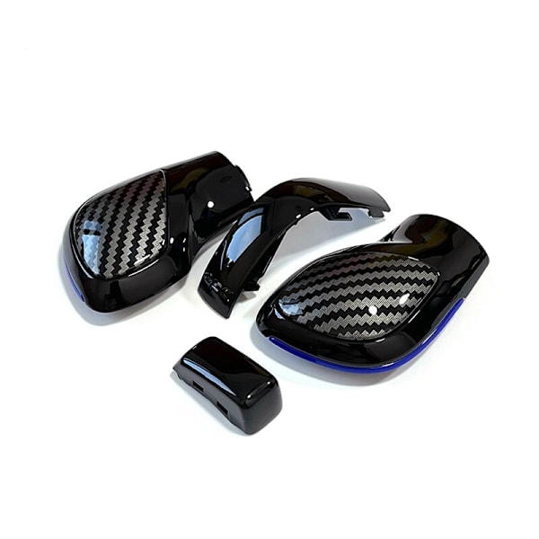För VW Golf 6 7 R GTI Passat B7 B8 CC R20 Jetta MK6 GLIBsvart bakfärg Med Kolfiberväxelknopp Växelns cover DSG Logo-Blå-2 Blue-2