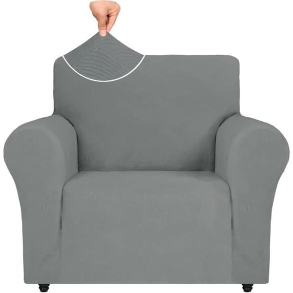 Stretch Fåtöljöverdrag - Märke - Modell - Grå - Enfärgad - Rektangulär Light gray